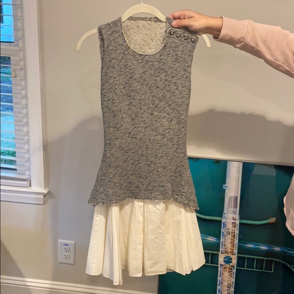 Grey & White Dress